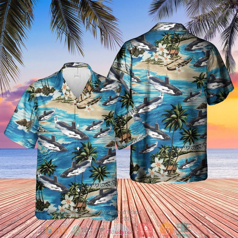 Royal Navy Trafalgar Class Attack Submarine HMS Talent S92 Hawaiian Shirt