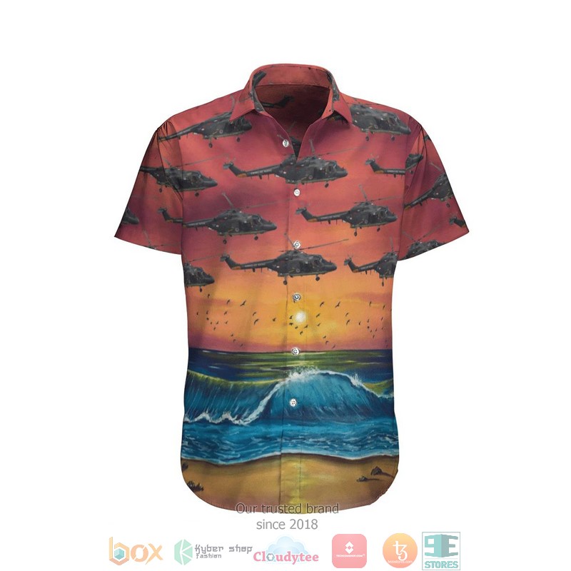 Royal Netherlands Navy Koninklijke Marine Westland SH 14D Lynx WG 13 Hawaiian Shirt