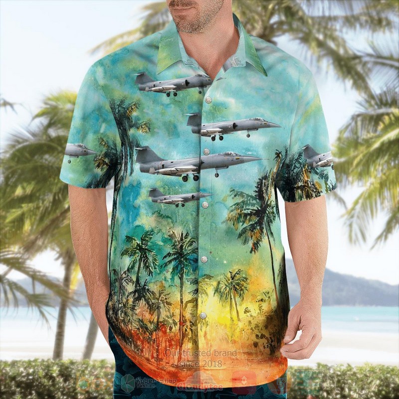 BEST Royal Norwegian Air Force Lockheed RF-104G Starfighter 3D Aloha Shirt word2