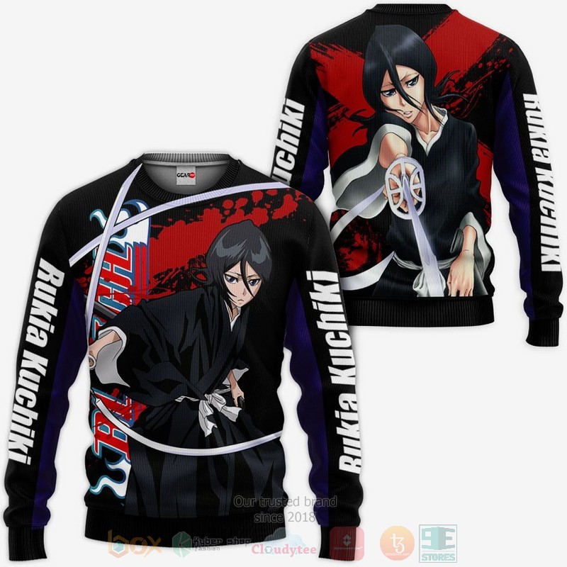 BEST Anime Rukia Kuchiki Bleach All Over Print Hoodie-Bomber Jacket 2 Rukia Kuchiki Bleach Anime 3D Hoodie Bomber Jacket 1
