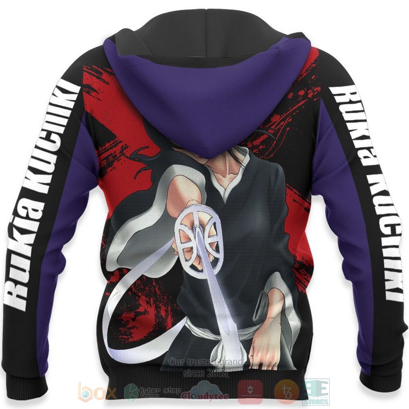 BEST Anime Rukia Kuchiki Bleach All Over Print Hoodie-Bomber Jacket 5 Rukia Kuchiki Bleach Anime 3D Hoodie Bomber Jacket 1 2 3 4