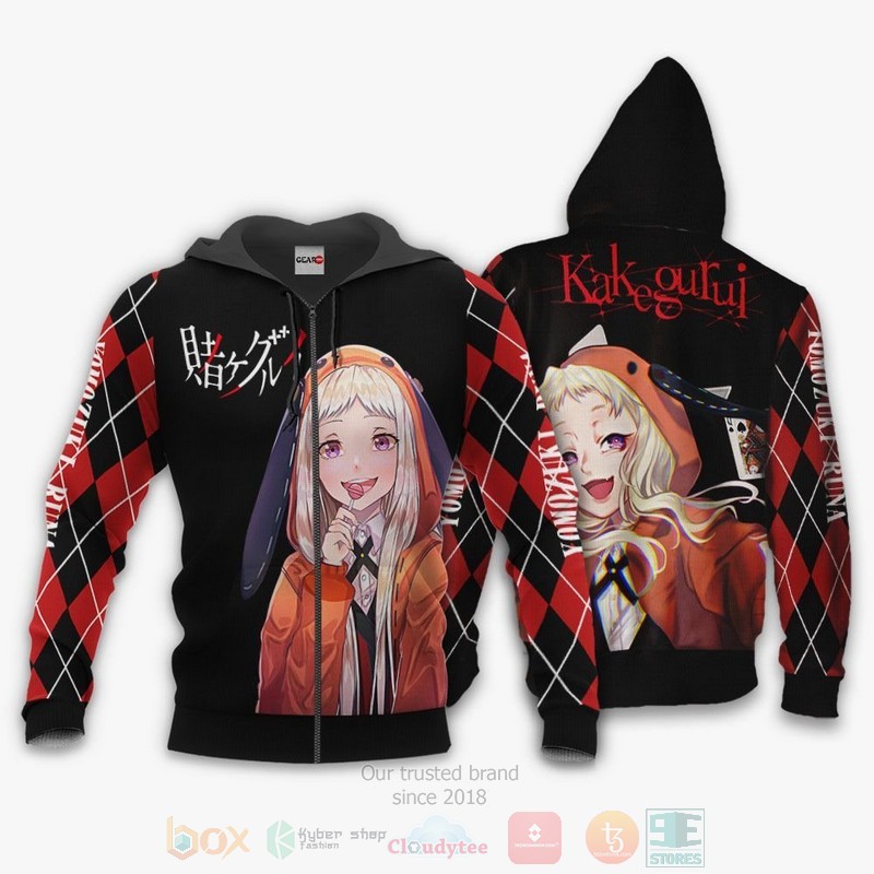 BEST Anime Runa Yomozuki Kakegurui All Over Print Hoodie-Bomber Jacket 1 Runa Yomozuki Kakegurui Anime 3D Hoodie Bomber Jacket