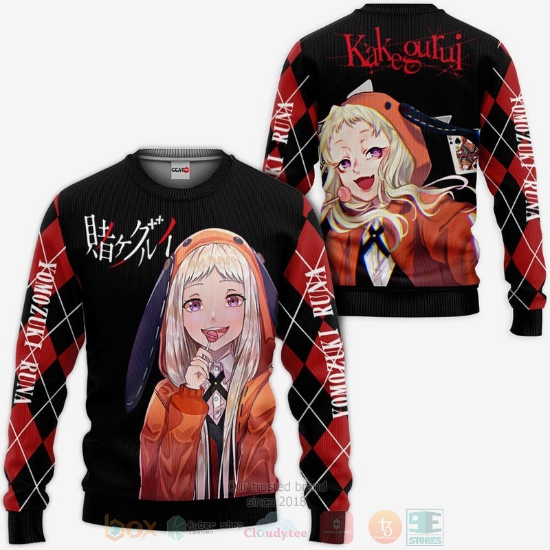 BEST Anime Runa Yomozuki Kakegurui All Over Print Hoodie-Bomber Jacket 2 Runa Yomozuki Kakegurui Anime 3D Hoodie Bomber Jacket 1