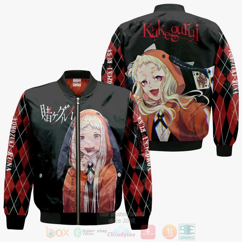 BEST Anime Runa Yomozuki Kakegurui All Over Print Hoodie-Bomber Jacket 4 Runa Yomozuki Kakegurui Anime 3D Hoodie Bomber Jacket 1 2 3