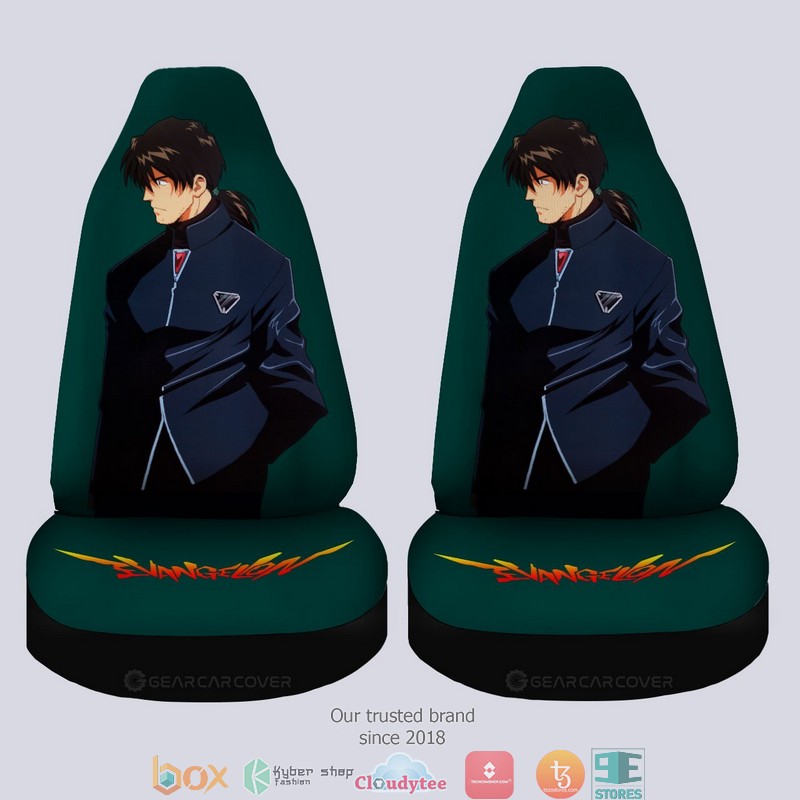 Ryoji Kaji Neon Genesis Evangelion Anime Car Seat Cover 3 Ryoji Kaji Neon Genesis Evangelion Anime Car Seat Cover 1 2