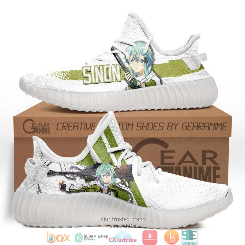 SAO Sinon Sword Art Online Anime Yeezy Sneaker Shoes