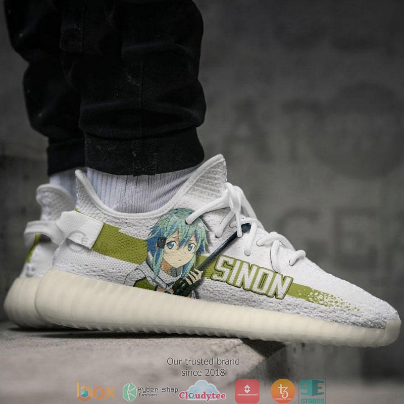 SAO Sinon Sword Art Online Anime Yeezy Sneaker Shoes 4 SAO Sinon Sword Art Online Anime Yeezy Sneaker Shoes 1 2 3