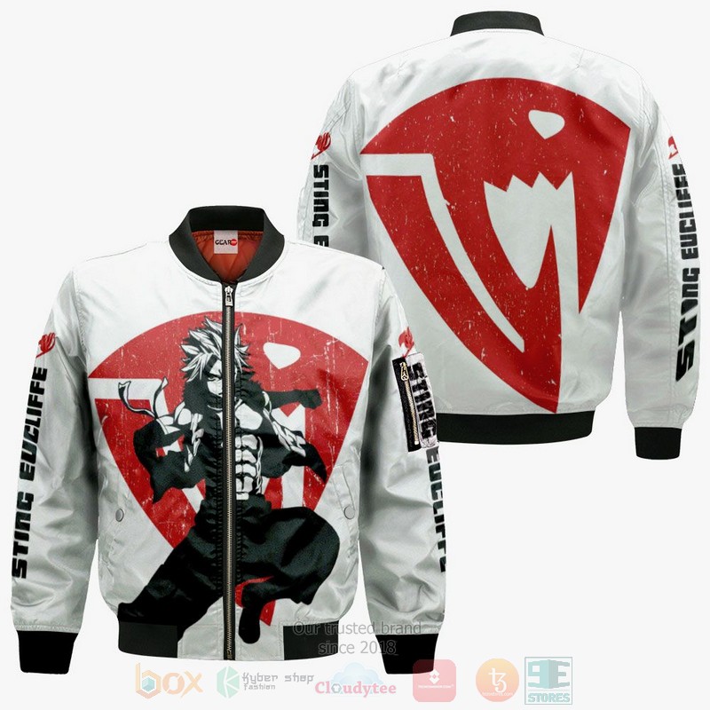 Sabertooth Sting Eucliffe Silhouette Fairy Tail Anime 3D Hoodie Bomber Jacket 1 2 3