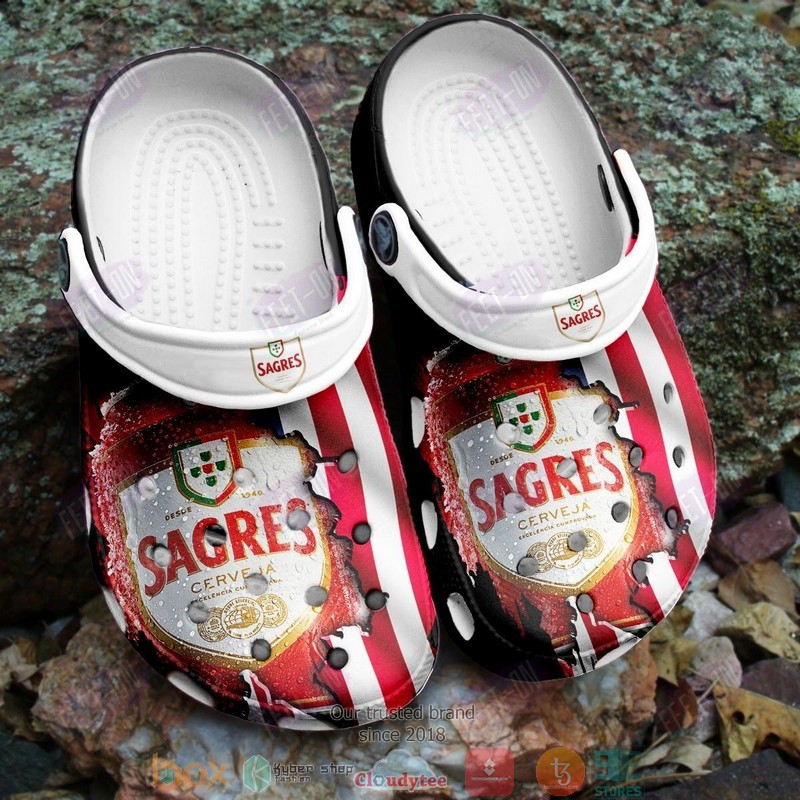 Sagres Beer US Flag Crocband Clogs