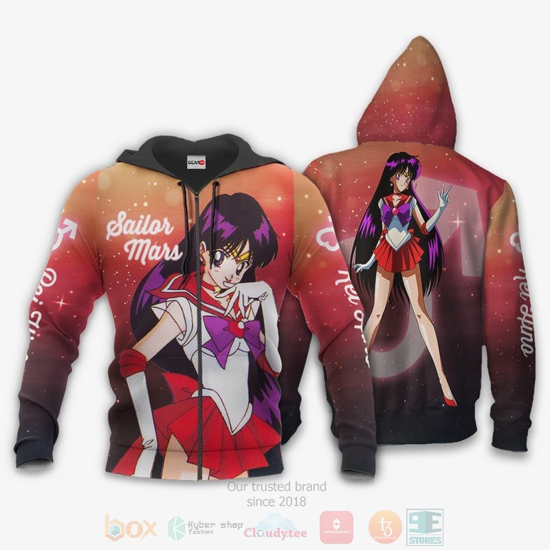 BEST Anime Sailor Mars Rei Hino Sailor Moon All Over Print Hoodie-Bomber Jacket 13 Sailor Mars Rei Hino Sailor Moon Anime 3D Hoodie Bomber Jacket