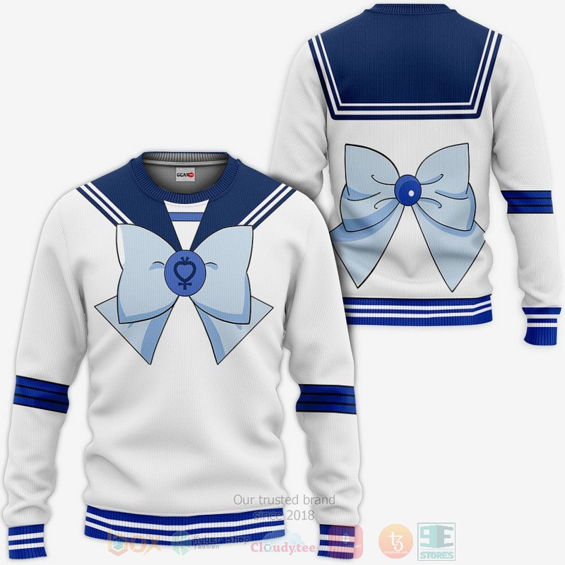 BEST Anime Sailor Mercury Sailor Moon All Over Print Hoodie-Bomber Jacket 2 Sailor Mercury Uniform Sailor Moon Anime 3D Hoodie Bomber Jacket 1