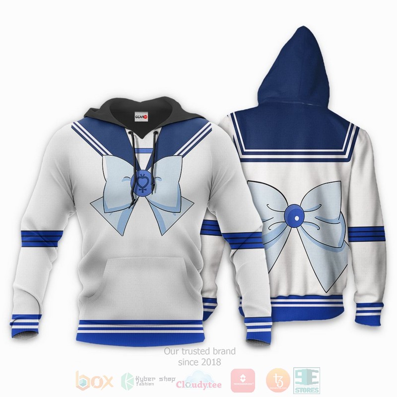BEST Anime Sailor Mercury Sailor Moon All Over Print Hoodie-Bomber Jacket 3 Sailor Mercury Uniform Sailor Moon Anime 3D Hoodie Bomber Jacket 1 2