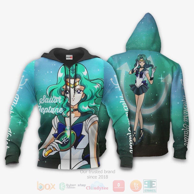 Sailor Neptune Michiru Kaioh Sailor Moon Anime 3D Hoodie Bomber Jacket