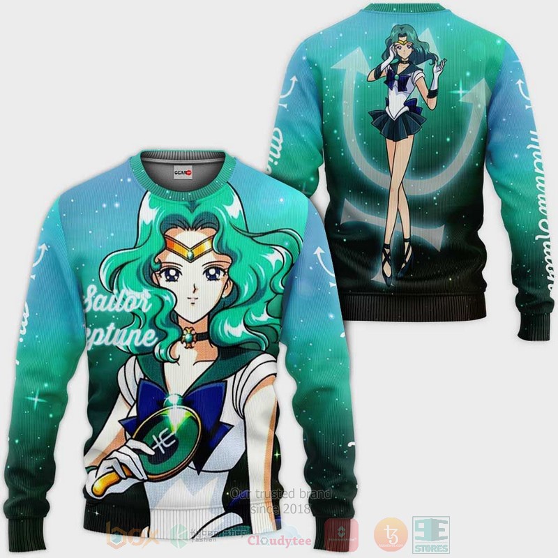 Sailor Neptune Michiru Kaioh Sailor Moon Anime 3D Hoodie Bomber Jacket 1
