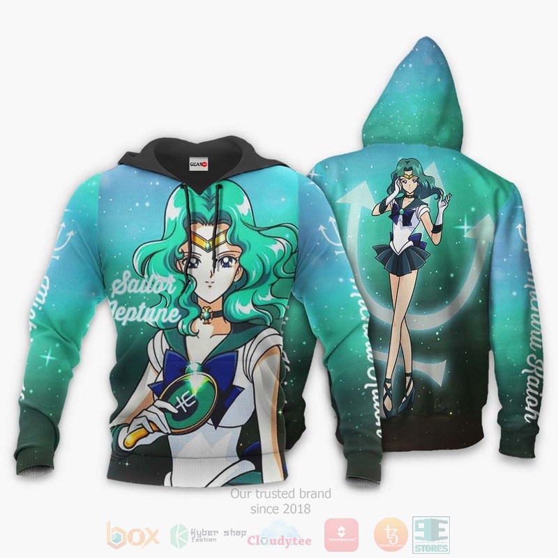 Sailor Neptune Michiru Kaioh Sailor Moon Anime 3D Hoodie Bomber Jacket 1 2
