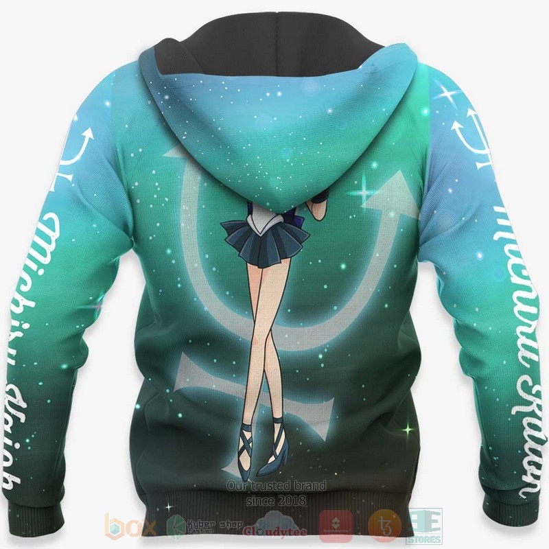 Sailor Neptune Michiru Kaioh Sailor Moon Anime 3D Hoodie Bomber Jacket 1 2 3 4