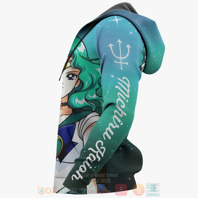 Sailor Neptune Michiru Kaioh Sailor Moon Anime 3D Hoodie Bomber Jacket 1 2 3 4 5