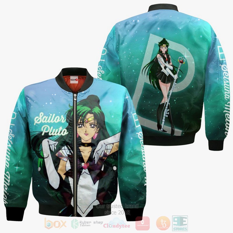 Sailor Pluto Setsuna Meioh Sailor Moon Anime 3D Hoodie Bomber Jacket 1 2 3