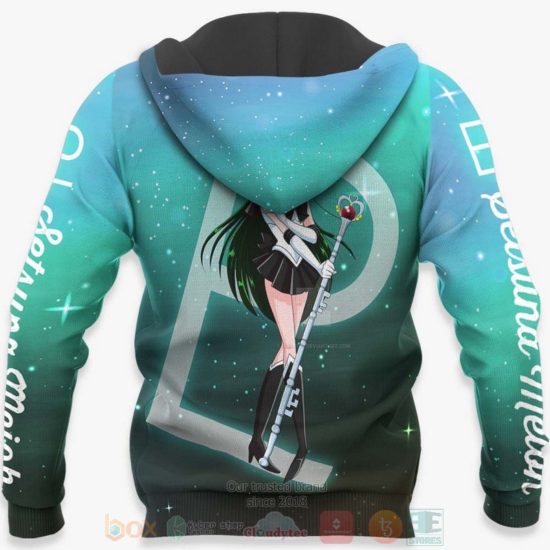Sailor Pluto Setsuna Meioh Sailor Moon Anime 3D Hoodie Bomber Jacket 1 2 3 4