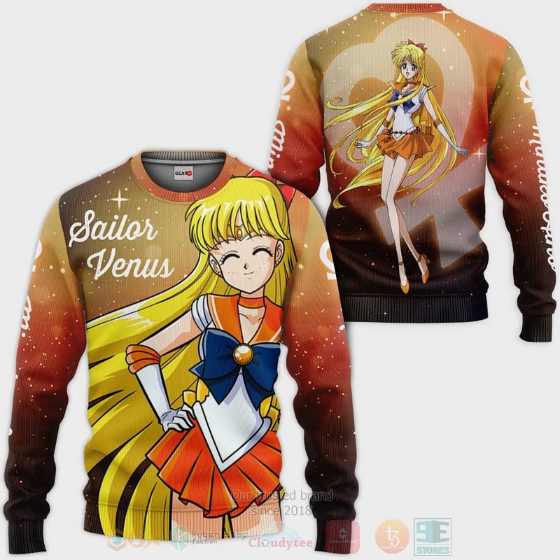 BEST Anime Sailor Venus Minako Aino Sailor Moon All Over Print Hoodie-Bomber Jacket 2 Sailor Venus Minako Aino Sailor Moon Anime 3D Hoodie Bomber Jacket 1