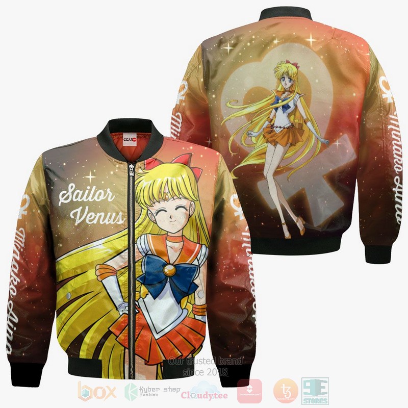BEST Anime Sailor Venus Minako Aino Sailor Moon All Over Print Hoodie-Bomber Jacket 4 Sailor Venus Minako Aino Sailor Moon Anime 3D Hoodie Bomber Jacket 1 2 3