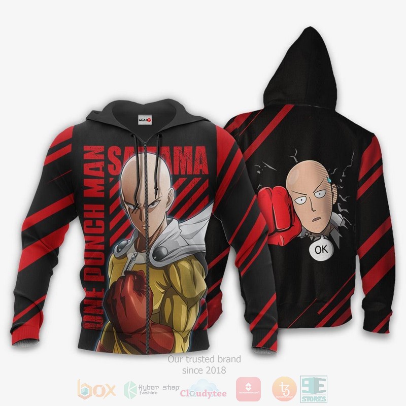 Saitama One Punch Man Anime 3D Hoodie Bomber Jacket