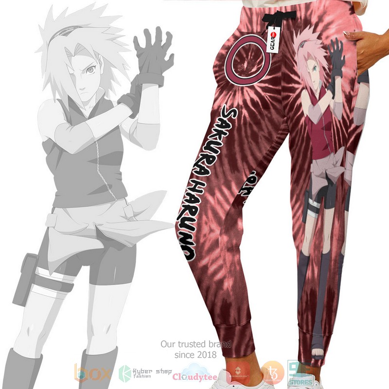 Sakura Haruno Anime Tie Dye Style Jogger longpants 1