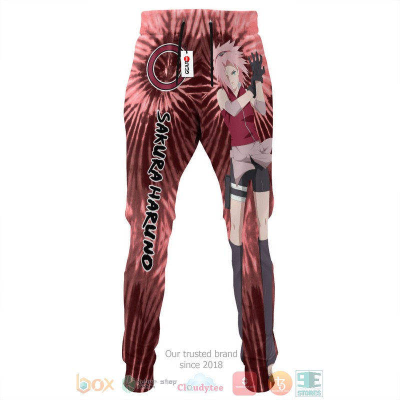 BEST Sakura Haruno Anime Tie Dye Style Longpants 4 Sakura Haruno Anime Tie Dye Style Jogger longpants 1 2 3
