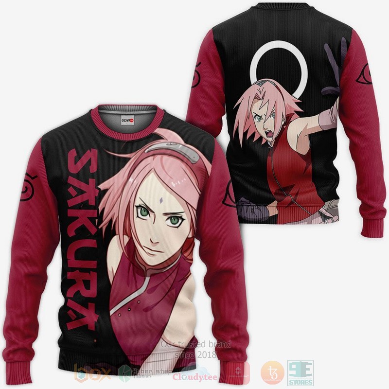 BEST Anime Sakura Haruno Naruto All Over Print Hoodie-Bomber Jacket 2 Sakura Haruno Naruto Anime 3D Hoodie Bomber Jacket 1