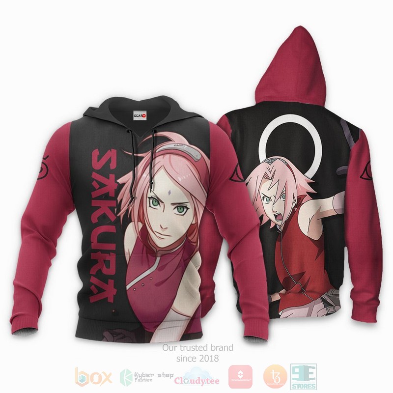 BEST Anime Sakura Haruno Naruto All Over Print Hoodie-Bomber Jacket 3 Sakura Haruno Naruto Anime 3D Hoodie Bomber Jacket 1 2
