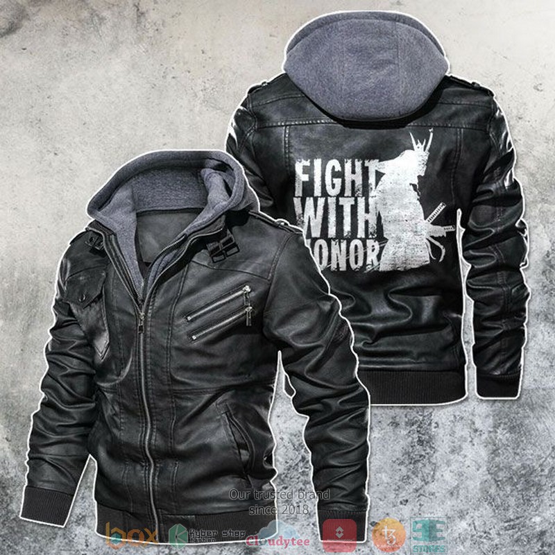 Samurai Fight With Honor Motorcycle Rider Leather Jacket