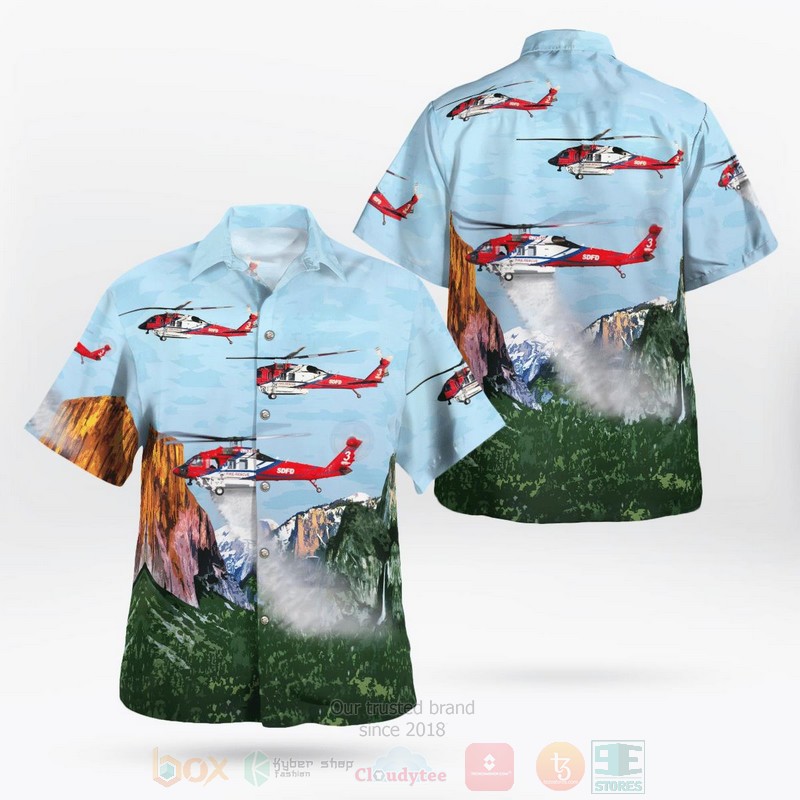 BEST San Diego Fire-Rescue Department S-70i Firehawk Helicopter 3D Aloha Shirt 3 San Diego Fire Rescue Department S 70i Firehawk Helicopter Hawaiian Shirt