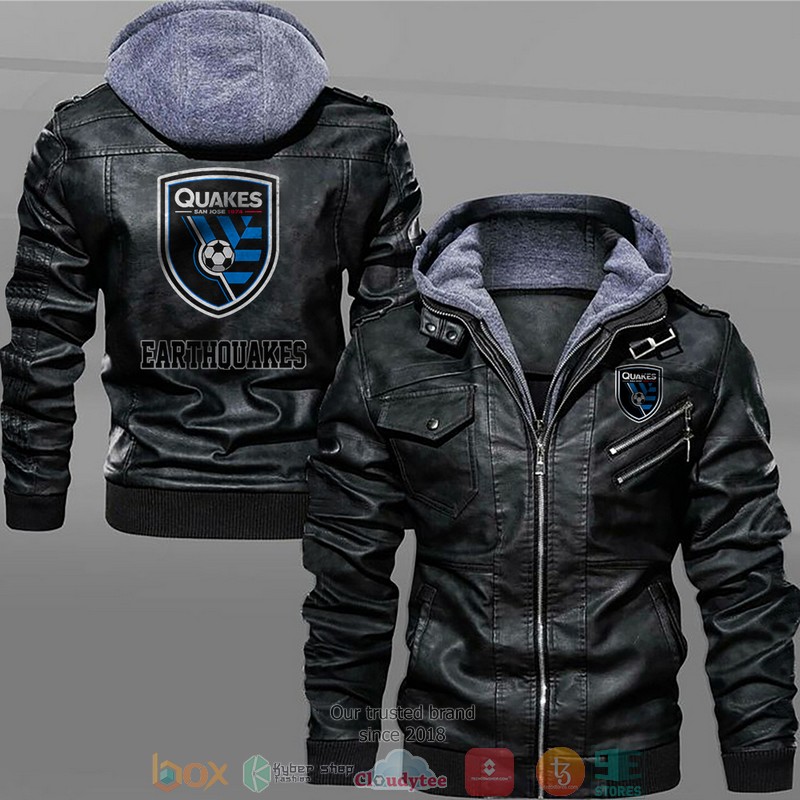 San Jose Earthquakes Black Brown Leather Jacket