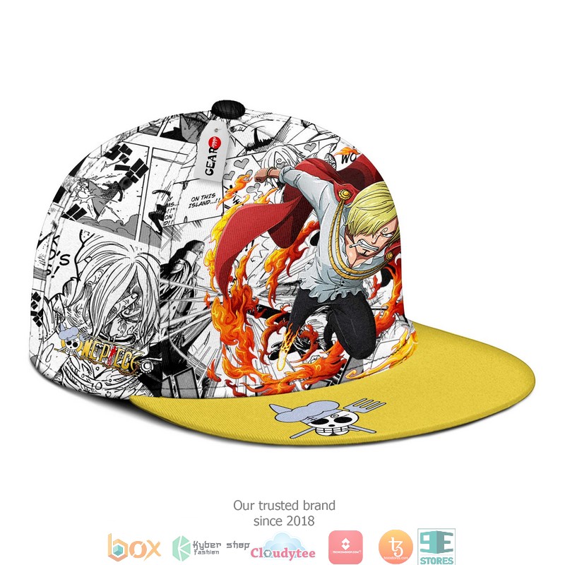 Sanji One Piece Anime Mix Manga Snapback hat 1
