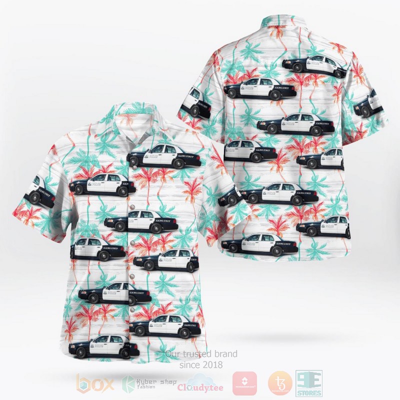 BEST Santa Ana Police Department Ford Crown Victoria-Gang Unit 2 3D Aloha Shirt word3