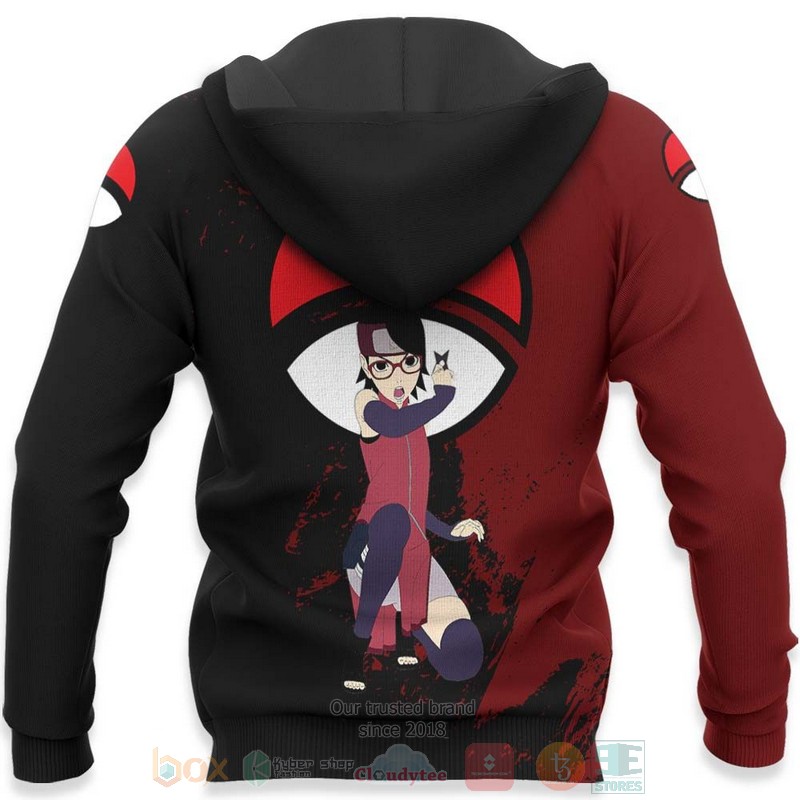 BEST Anime Sarada Uchiha BRT All Over Print Hoodie-Bomber Jacket 5 Sarada Uchiha Custom BRT Anime 3D Hoodie Bomber Jacket 1 2 3 4