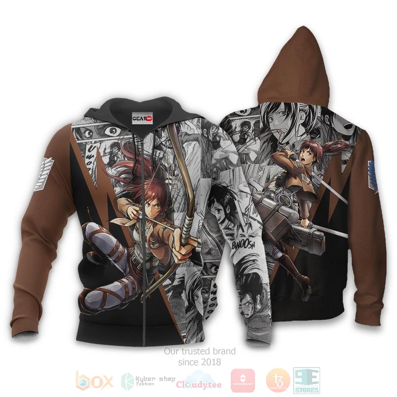 Sasha Blouse Custom Attack On Titan Anime Manga 3D Hoodie Bomber Jacket