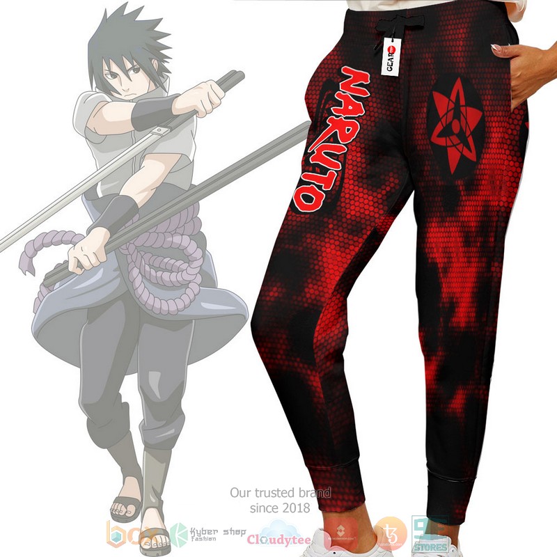 Sasuke Mangekyo Sharingan Anime Naruto Jogger longpants 1