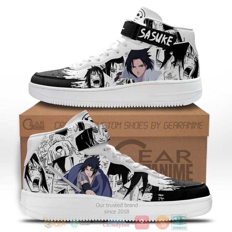 Sasuke Uchiha Anime Mix Manga High Air Force Shoes
