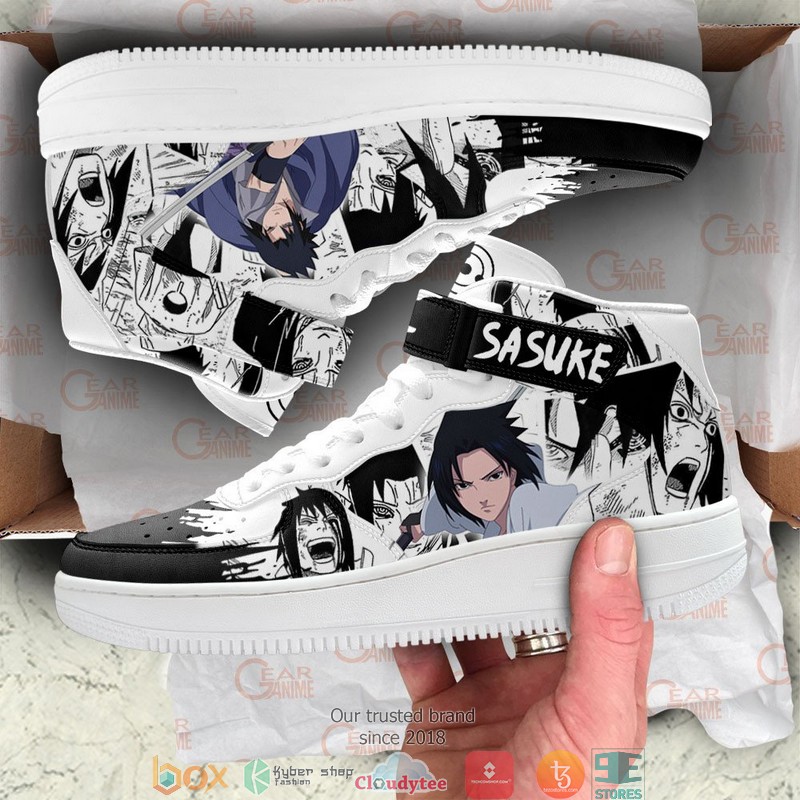 Sasuke Uchiha Anime Mix Manga for Otaku High Air Force Shoes 1 2 3