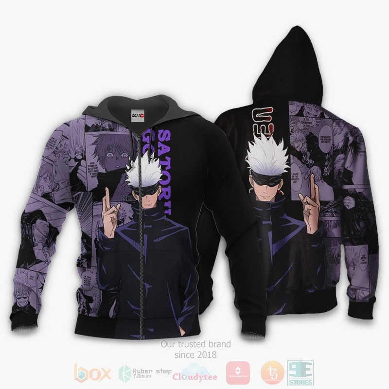 Satoru Gojo Custom Jujutsu Kaisen Anime Manga Purple 3D Hoodie Bomber Jacket