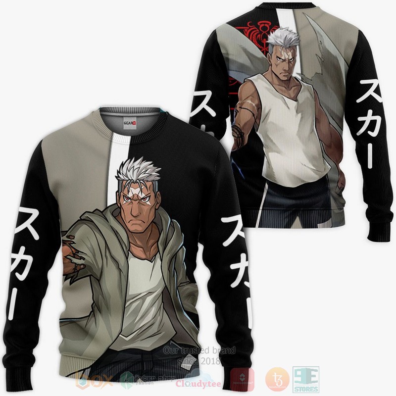 BEST Anime Scar Fullmetal Alchemist Anime-Manga All Over Print Hoodie-Bomber Jacket 2 Scar Custom Fullmetal Alchemist Anime Manga 3D Hoodie Bomber Jacket 1