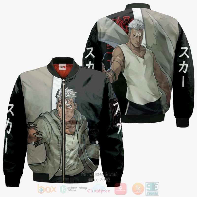 BEST Anime Scar Fullmetal Alchemist Anime-Manga All Over Print Hoodie-Bomber Jacket 4 Scar Custom Fullmetal Alchemist Anime Manga 3D Hoodie Bomber Jacket 1 2 3