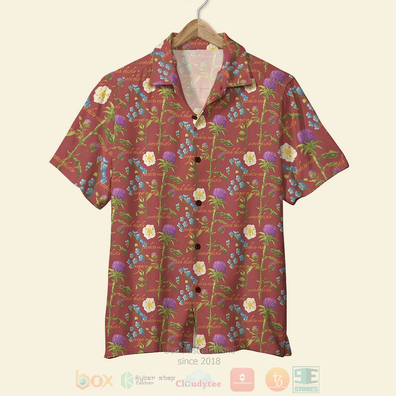 BEST Scotch Thistle Jacobite Rose 3D Aloha Shirt word3