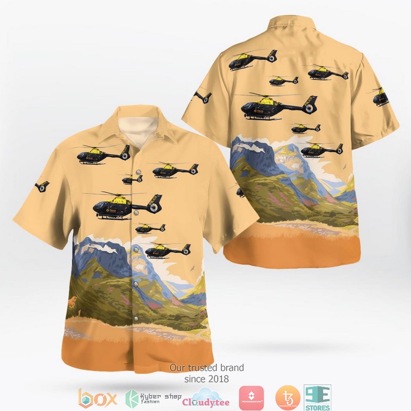 Scotland Police Airbus Helicopters H135 Limited Hawaiian Shirt word3