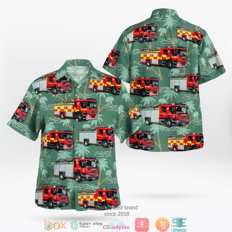 Scotland Scottish Fire and Rescue Service Coconut green Hawaii 3D Shirt