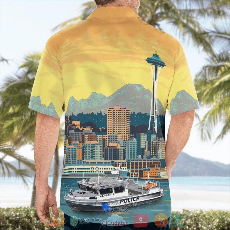 Seattle Washington Seattle Police Department Patrol Boat Harbor-1 Hawaiian Shirt 2 Seattle Washington Seattle Police Department Patrol Boat Harbor-1 Hawaiian Shirt word1