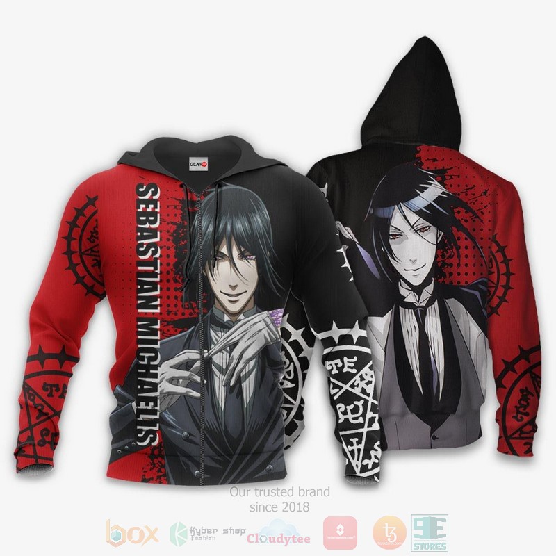 BEST Anime Sebastian Michaelis Black Butler All Over Print Hoodie-Bomber Jacket 13 Sebastian Michaelis Black Butler Anime 3D Hoodie Bomber Jacket