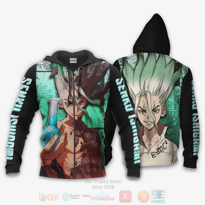 BEST Anime Senku Ishigamis Dr Stone All Over Print Hoodie-Bomber Jacket 12 Senku Ishigamis Dr Stone Anime 3D Hoodie Bomber Jacket