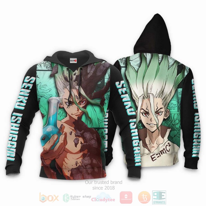 BEST Anime Senku Ishigamis Dr Stone All Over Print Hoodie-Bomber Jacket 3 Senku Ishigamis Dr Stone Anime 3D Hoodie Bomber Jacket 1 2